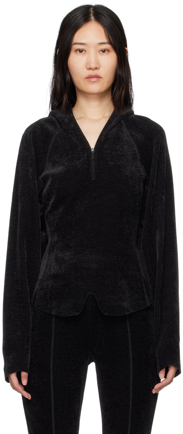 mame kurogouchi black raglan hoodie