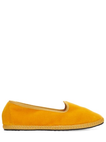 vibi venezia 10mm doge velvet loafers in yellow