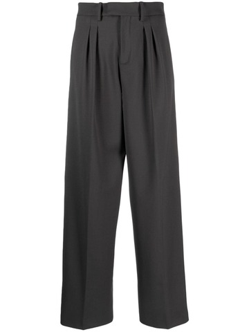 federica tosi straight-leg pleated trousers - grey