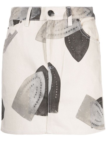 charles jeffrey loverboy iron-print cotton skirt - neutrals