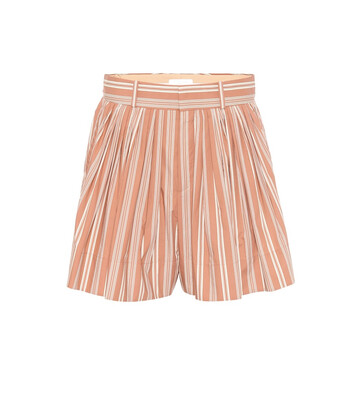 Chloé Striped cotton shorts in orange