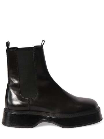 AMI PARIS 30mm Leather Ankle Boots in black