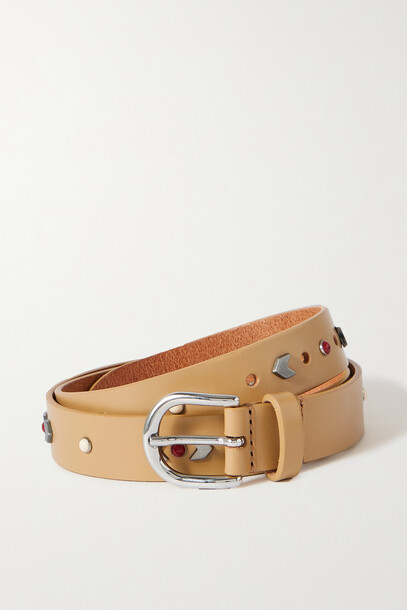 Isabel Marant - Zap Embellished Leather Belt - Neutrals