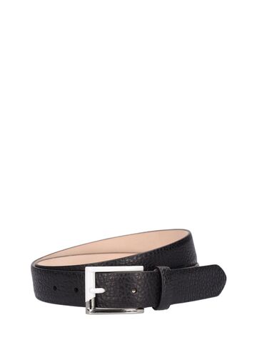 maison margiela enameled buckle leather belt in black