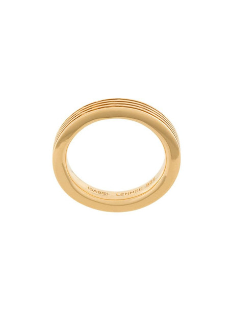 Isabel Lennse 4x2 ribbed band ring in gold