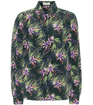 givenchy chain-trimmed floral silk shirt