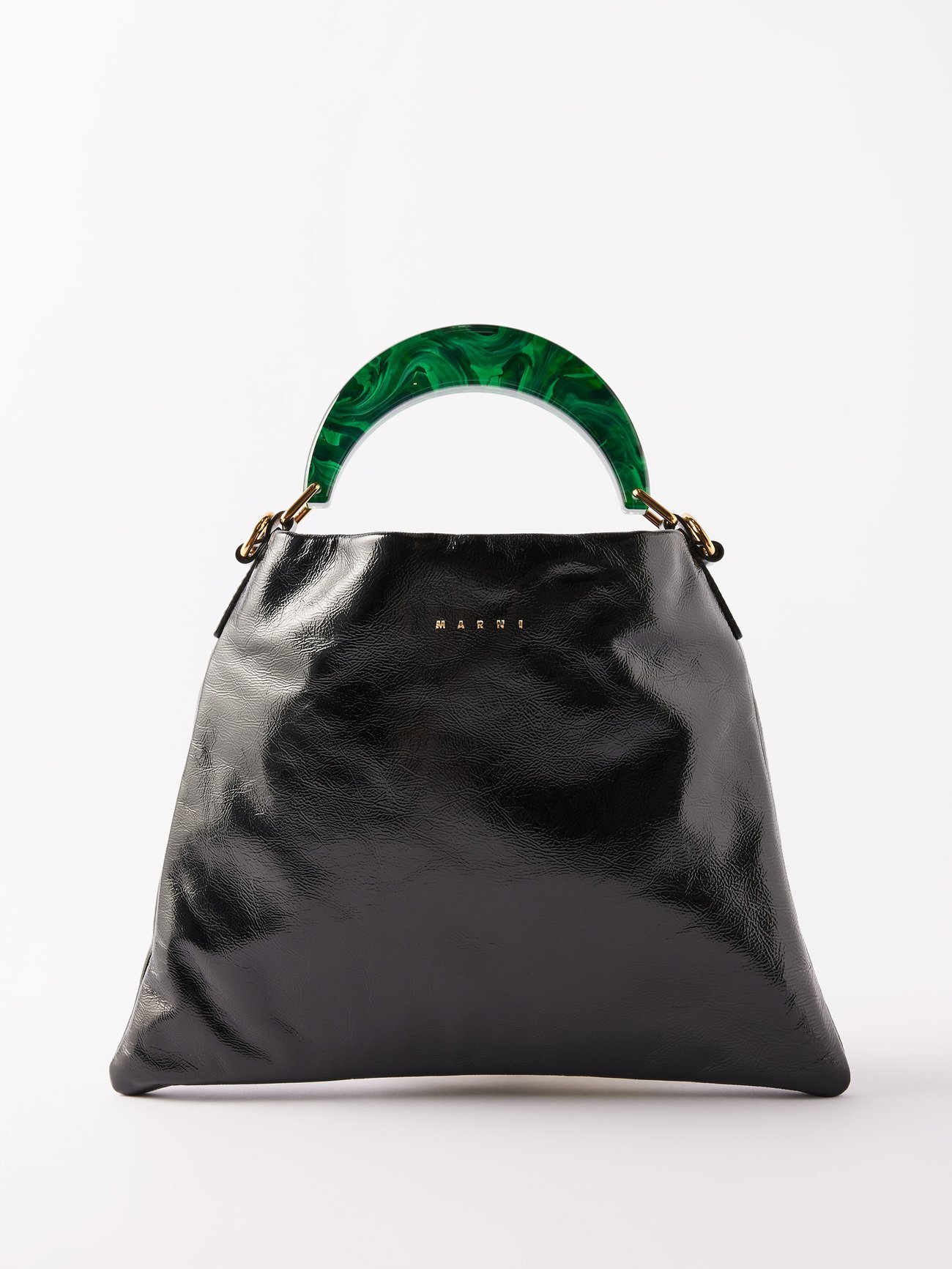 Marni - Venice Patent-leather Bag - Womens - Black
