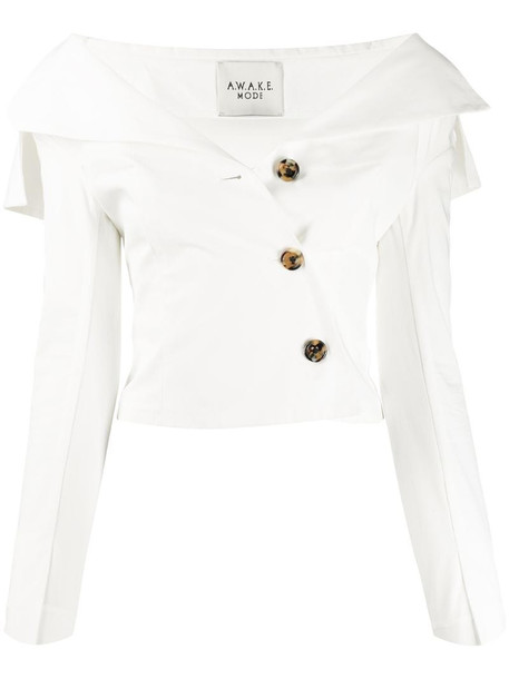 A.W.A.K.E. Mode off the shoulder top in white