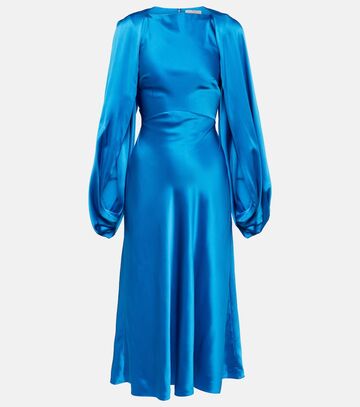roksanda koda silk midi dress in blue