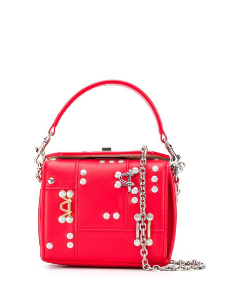 Alexander McQueen studded box mini bag in red