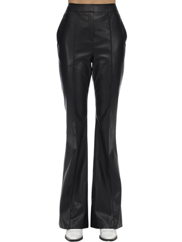 WE11 DONE Flared Faux Leather Pants in black