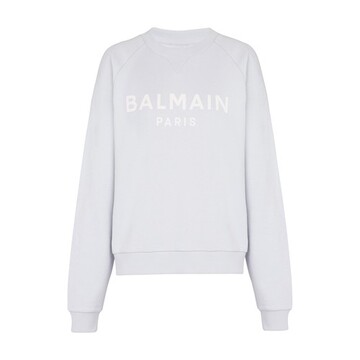Cotton printed Balmain logo sweatshirt in rose
