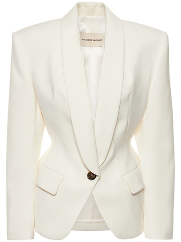 ALEXANDRE VAUTHIER Oversized Stretch Wool Blend Blazer in white