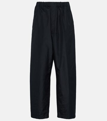 lemaire high-rise tapered silk pants in black
