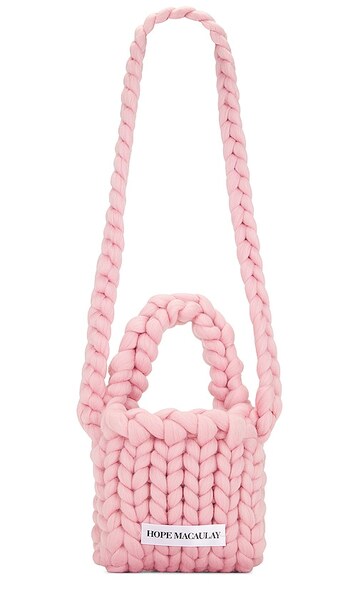 hope macaulay colossal knit crossbody bag in pink