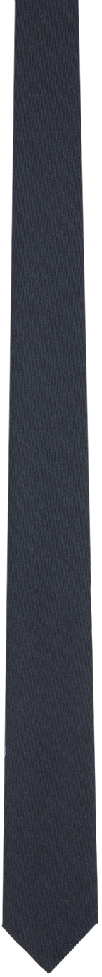 thom browne navy classic tie in blue
