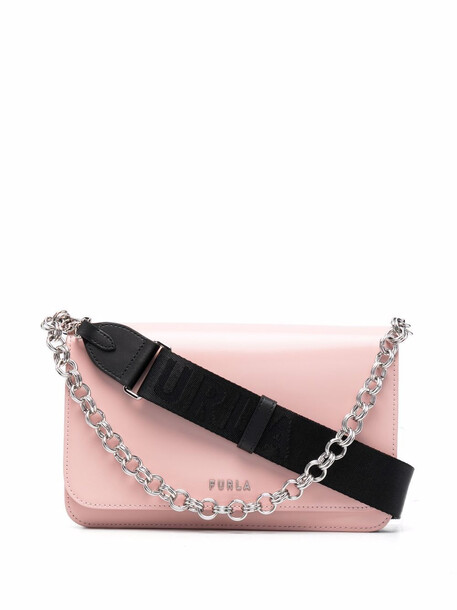 Furla small chain-strap branded shoulder bag - Pink