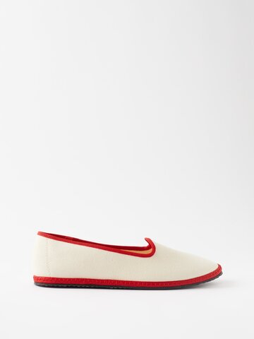 vibi venezia - cotton-twill furlane slippers - womens - cream