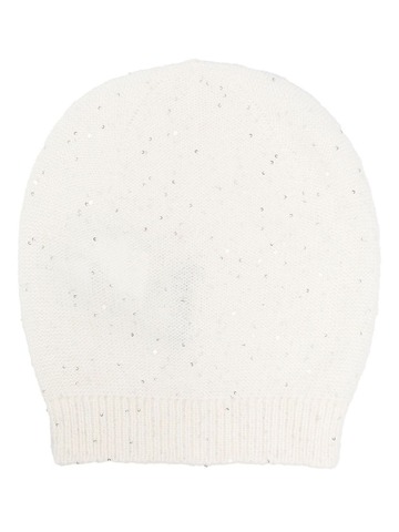 fabiana filippi ribbed-knit virgin-wool blend hat - white