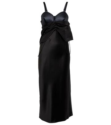Jean Paul Gaultier x Lotta Volkova silk midi dress in black