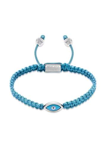 nialaya jewelry evil eye-charm braided bracelet - blue