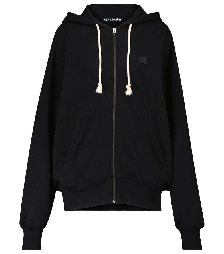 Acne Studios Face cotton hoodie in black