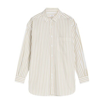 Closed Striped Long Sleeve Shirt Blouse