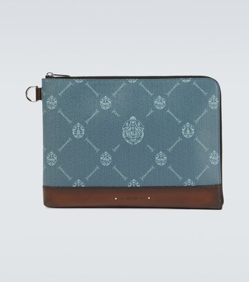 berluti nino gm canvas and leather clutch in blue