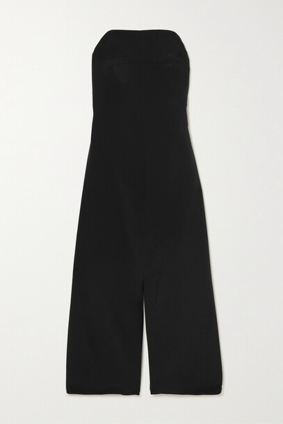Tibi - Strapless Silk Midi Dress - Black