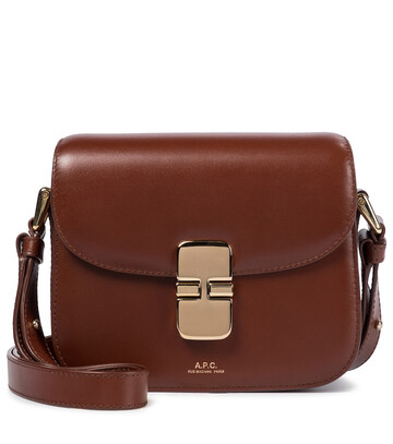 A.P.C. Grace Mini leather shoulder bag in brown