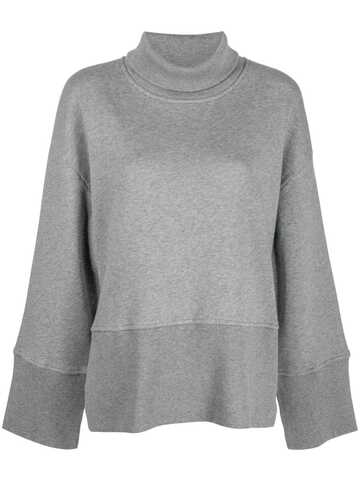 closed logo-embroidered roll-neck sweatshirt - grey