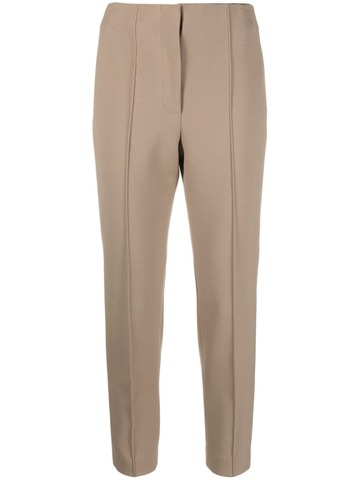 peserico pintuck-detail cropped trousers - brown