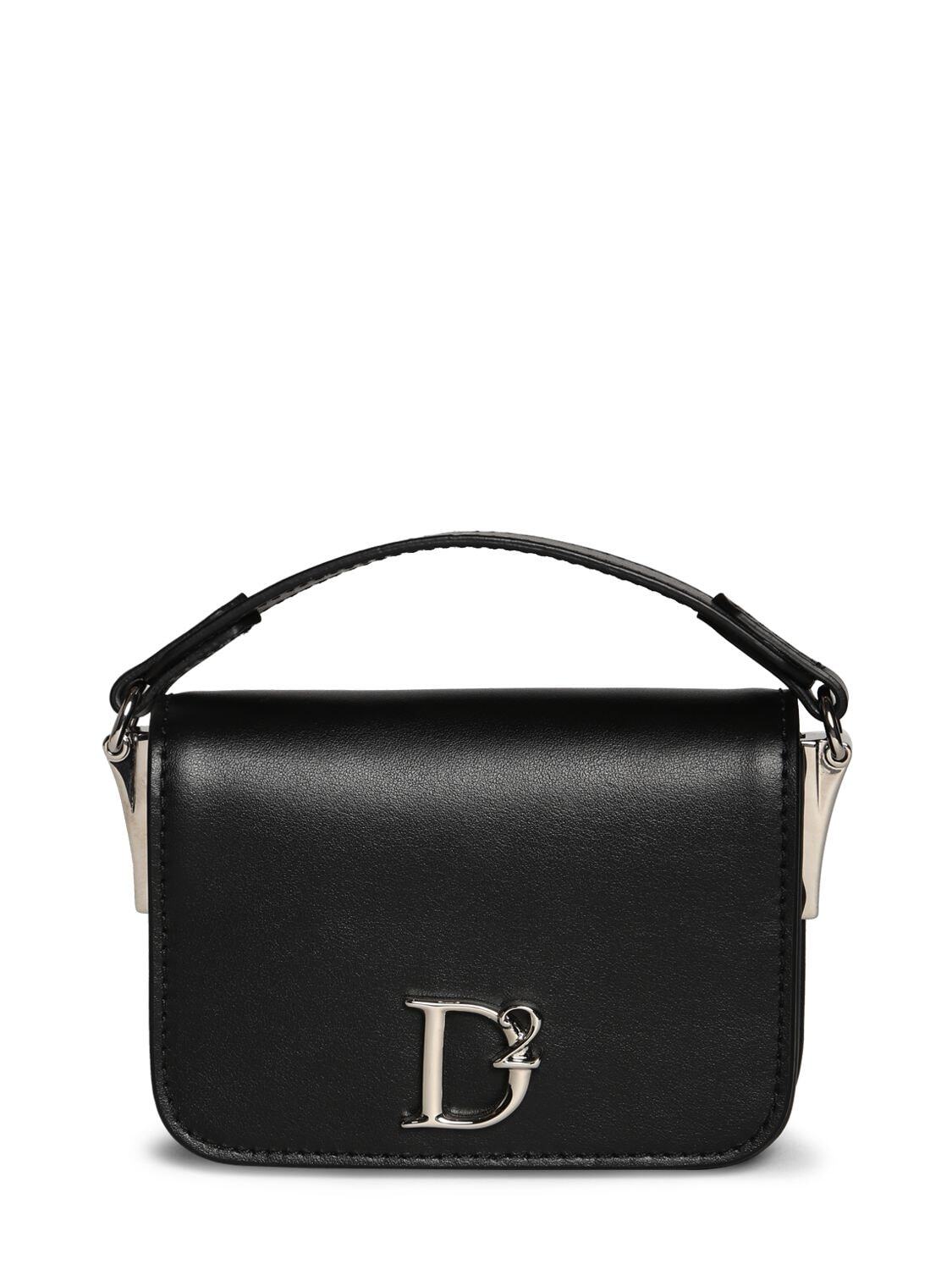 DSQUARED2 D2 Statement Leather Crossbody Bag in black