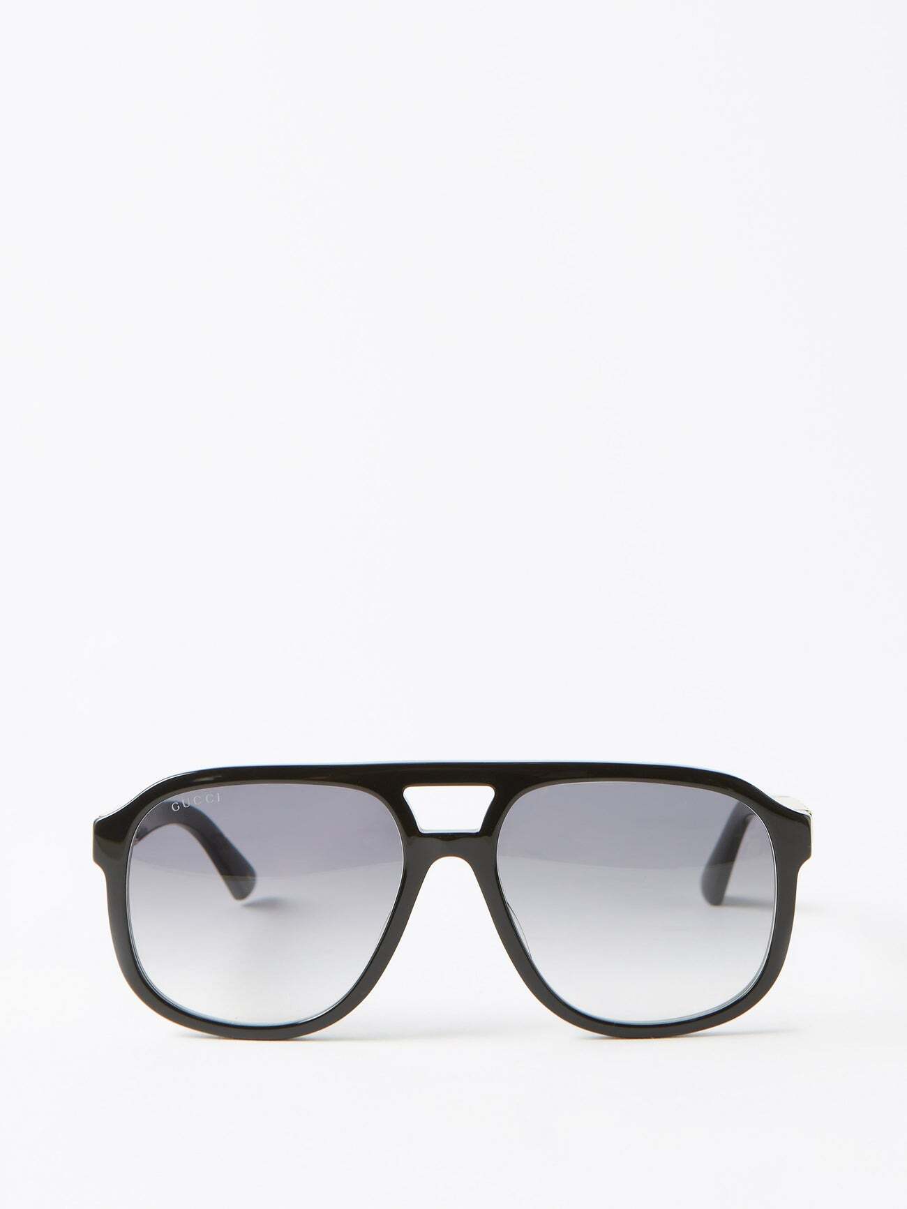 Gucci Eyewear - Aviator Acetate Sunglasses - Womens - Black