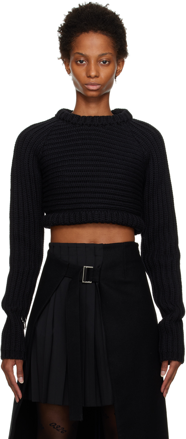 032c Black Pierced Sweater