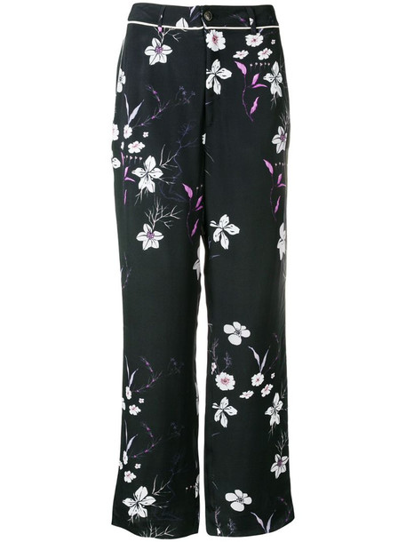 Closed floral print trousers in black