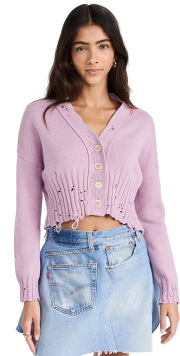 marni cropped cardigan light orchid 44
