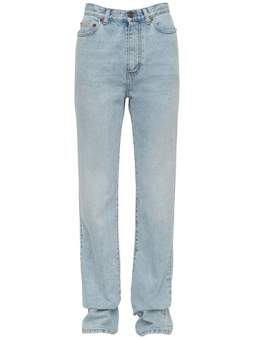 SAINT LAURENT Straight Cotton Denim Jeans in clear