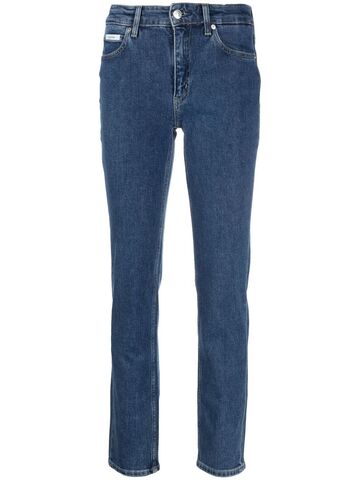 calvin klein mid-rise slim-fit jeans - blue