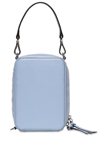 GANNI Banner Recycled Leather Top Handle Bag in blue