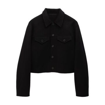 filippa k short wool cashmere jacket in black
