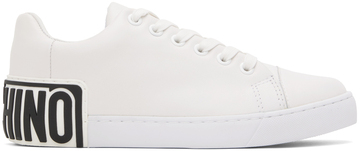 moschino white maxi logo sneakers in bianco