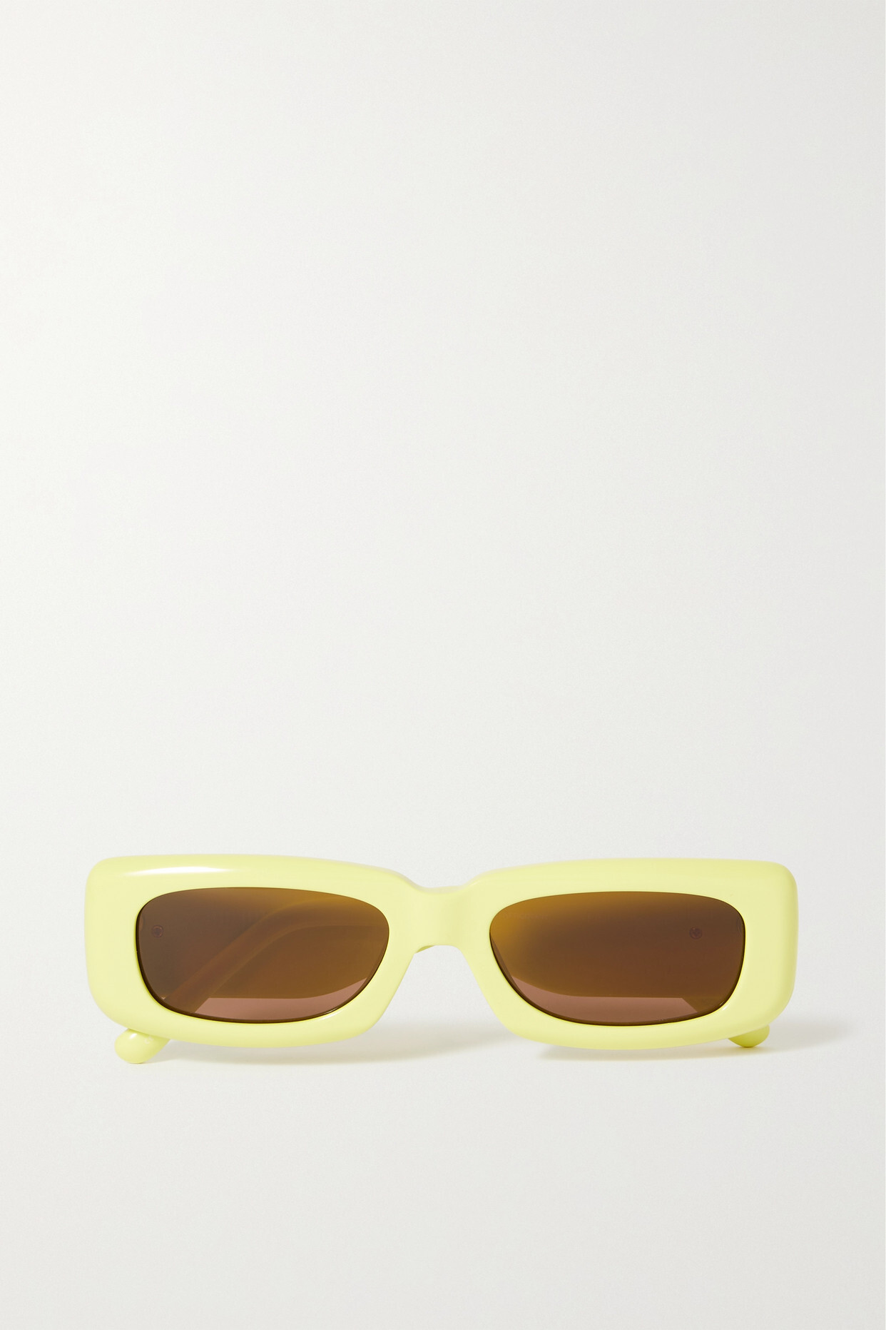 The Attico - + Linda Farrow Mini Marfa Rectangular-frame Acetate Sunglasses - Yellow