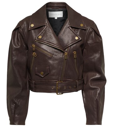 Veronica Beard Marea leather jacket in brown