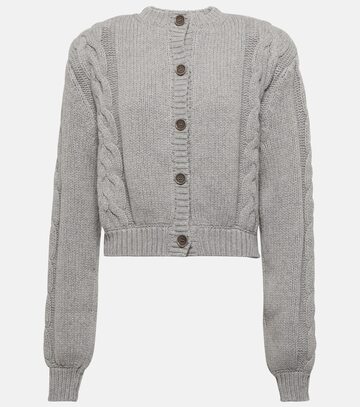 magda butrym cable-knit cashmere cardigan in grey