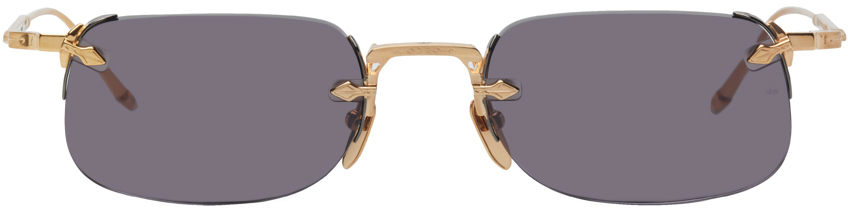 JACQUES MARIE MAGE Gray & Gold Limited Edition Jean Sunglasses