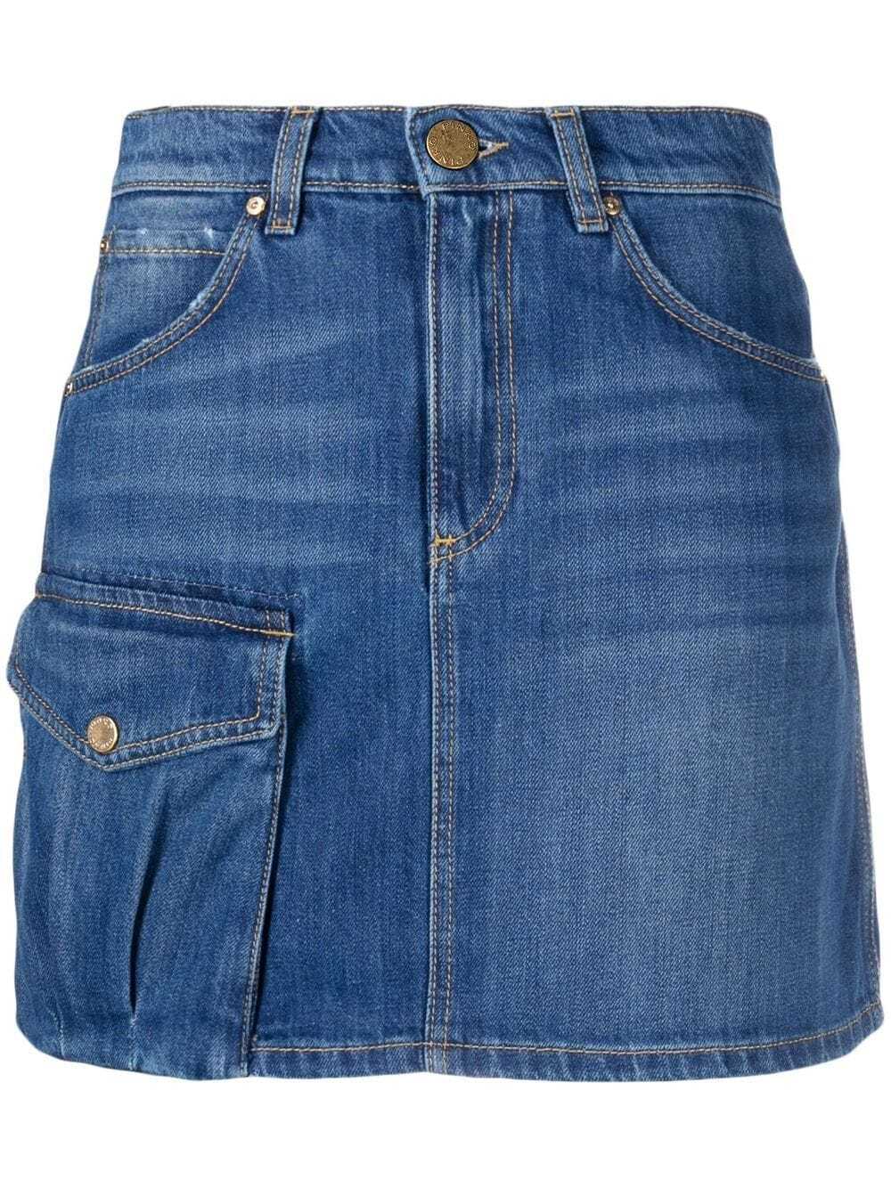 PINKO patch-pocket denim miniskirt - Blue