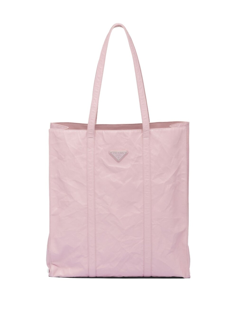 Prada medium crinkled tote bag - Pink