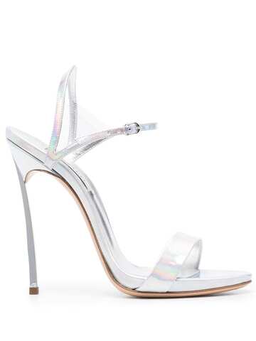 casadei holographic 130mm sandals - silver