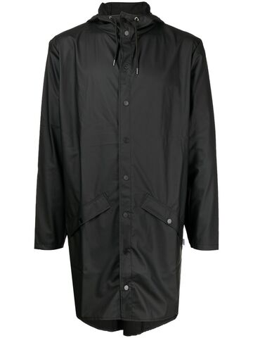 rains zip-up hooded jacket - black